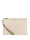 Fendi Leather Clutch In 中性色