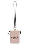Fendi Leather Clutch With Adjustable Strap And Ring Detail