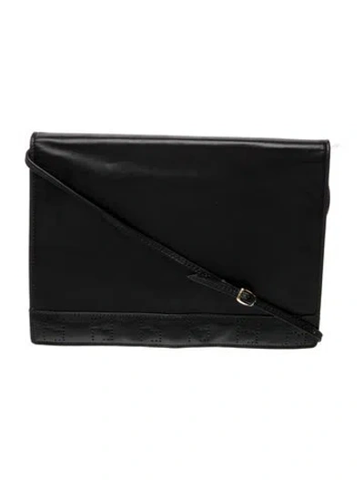 Pre-owned Fendi Leather Clutch Vintage In Black