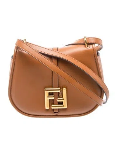 Pre-owned Fendi Leather C'mon Shoulder Bag 2024 In Brown