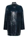 Fendi High-neck Leather Jacket In Black