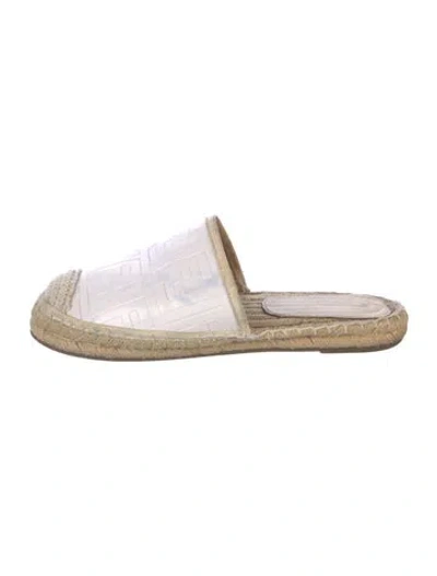 Pre-owned Fendi Leather Colorblock Pattern Espadrilles In Neutral