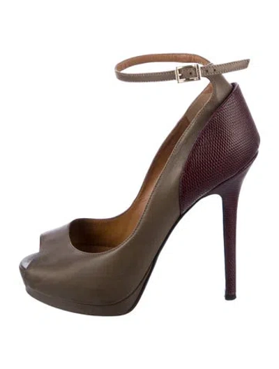 Pre-owned Fendi Leather Colorblock Pattern Pumps