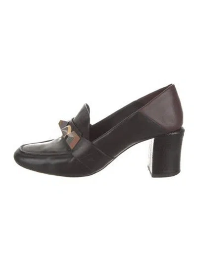 Pre-owned Fendi Leather Colorblock Pattern Pumps In Black