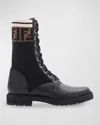 Fendi Rockoko Chelsea Sock Combat Boot In Black