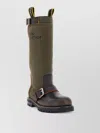 Fendi Leather Commando Ankle Boots In Brown