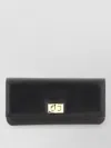 Fendi Leather Continental Wallet Compact Rectangular Design In Blue