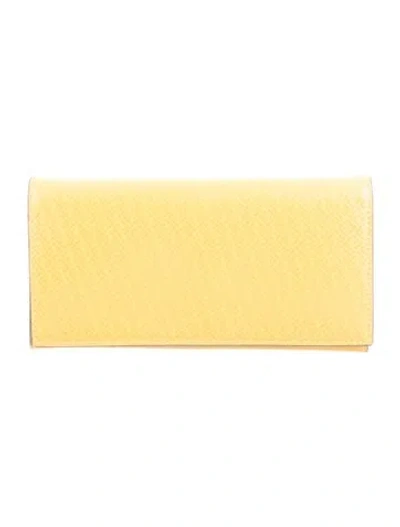Pre-owned Fendi Leather Continental Wallet In Yellow