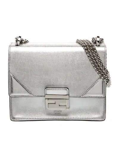 Pre-owned Fendi Leather Crossbody Bag In Silver
