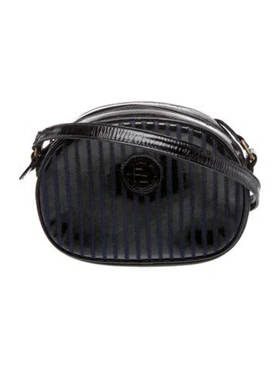 Pre-owned Fendi Leather Crossbody Bag Vintage In Blue
