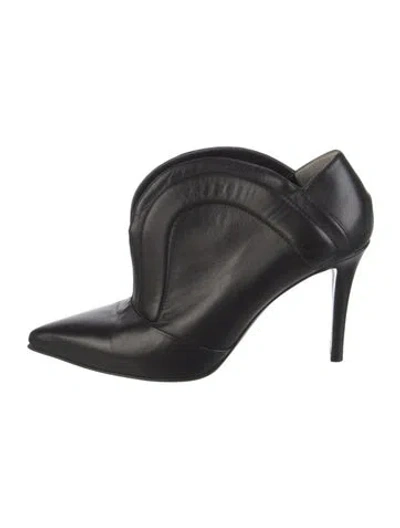 Pre-owned Fendi Leather Cutout Accent Mules In Black