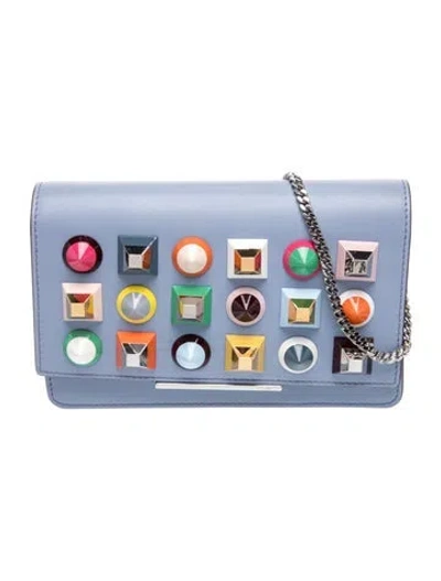 Pre-owned Fendi Leather Dotcom In Blue