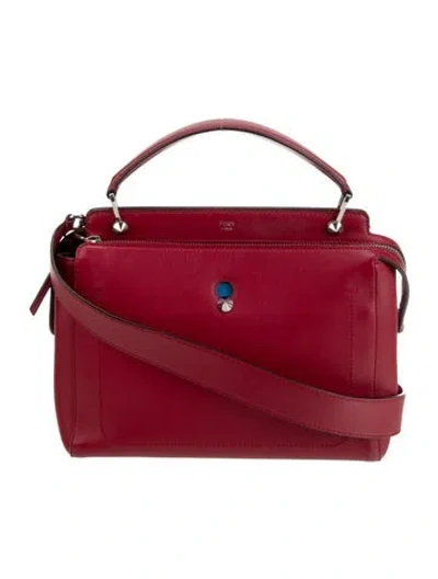 Pre-owned Fendi Leather Dotcom Medium In Red