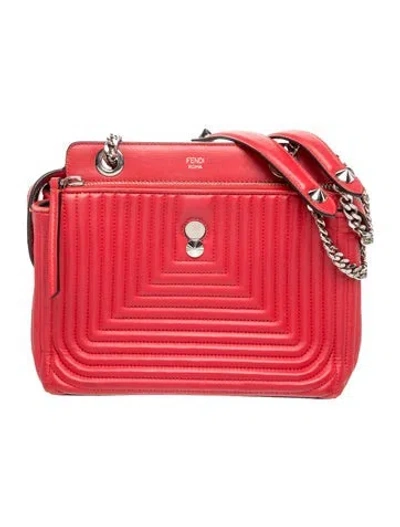 Pre-owned Fendi Leather Dotcom In Red