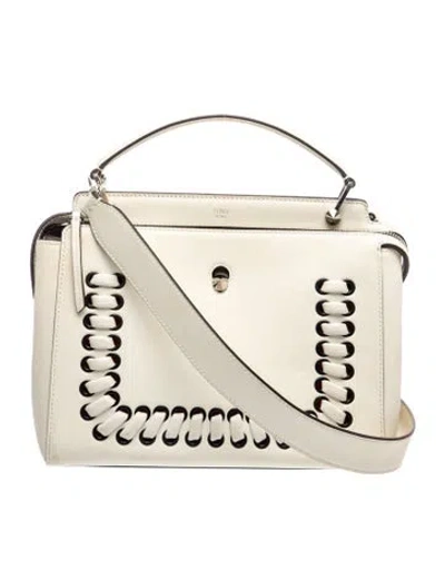 Pre-owned Fendi Leather Dotcom In White