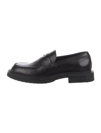 Pre-owned Fendi Leather Dress Loafers In Black