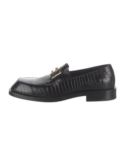 Pre-owned Fendi Leather Dress Loafers In Black