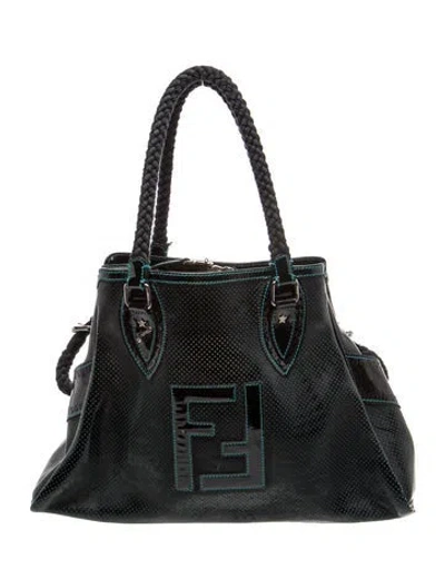 Pre-owned Fendi Leather Du Jour Vintage In Black