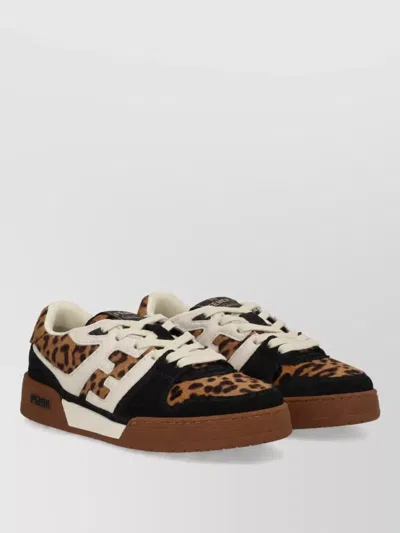 Fendi Leather  Match Low-top Sneakers In Brown