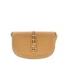 Fendi Leather 'graphy' Pouch On Chain In Sand