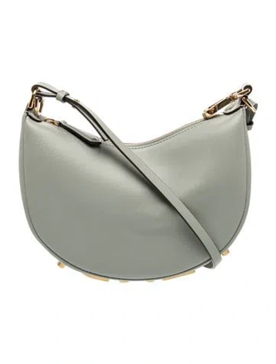Pre-owned Fendi Leather Graphy Shoulder Bag Mini 2025 W/ Tags In Gray