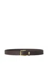 Fendi Adjustable Leather Belt Gold-tone Buckle In Brown