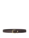 Fendi Adjustable Leather Belt Gold-tone Buckle In Brown
