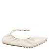 Fendi Leather Filo Ballerina Flats In White