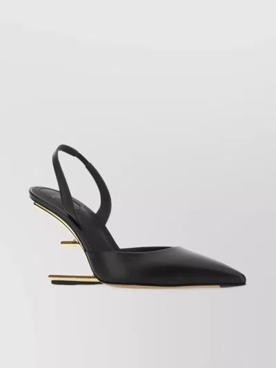 Fendi First Leather Slingback Pump In Black