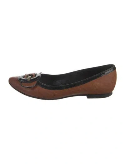 Pre-owned Fendi Leather Flats In Brown