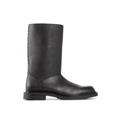 FENDI FENDI LEATHER FRAME BOOTS MEN
