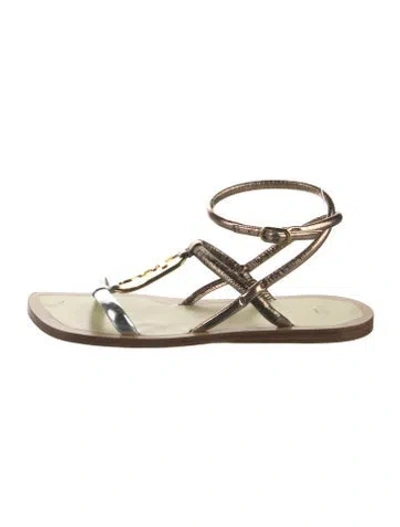 Pre-owned Fendi Leather Gladiator Sandals In Multi