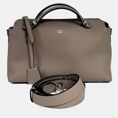 Pre-owned Fendi Leather Grey By The Way Bag In Gray