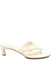 Fendi Fling Snakeskin Sandal In White