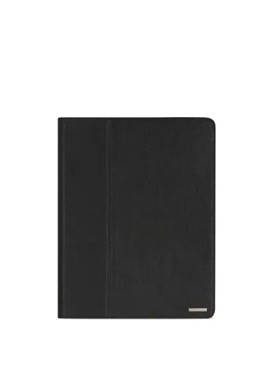 Fendi Leather Ipad Cover In Black