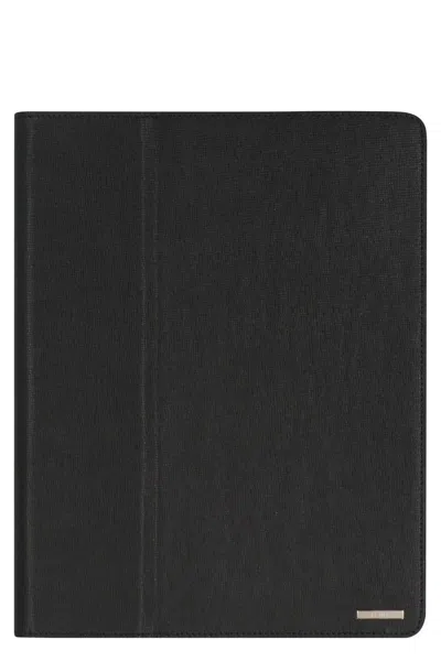 Fendi Leather Ipad Cover In Black