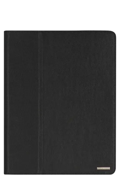 Fendi Leather Ipad Cover In Black