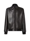 Fendi Pointed-collar Leather Jacket
