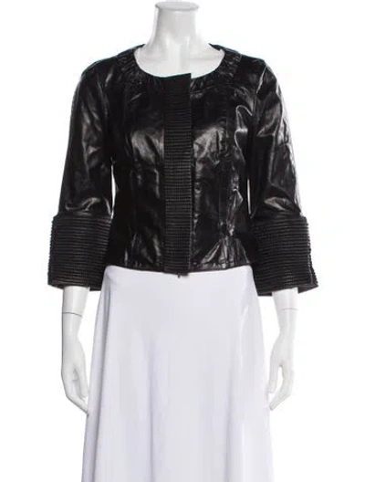 Pre-owned Fendi Leather Jacket In Black