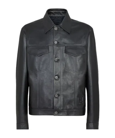 FENDI FABIANA FILIPPI LONG SLEEVED LEATHER JACKET