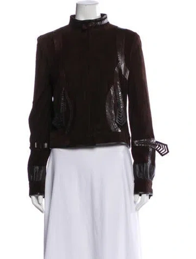 Pre-owned Fendi Leather Jacket In Brown