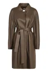 Fendi Leather Jacket In Brown
