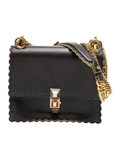 Pre-owned Fendi Leather Kan I In Black
