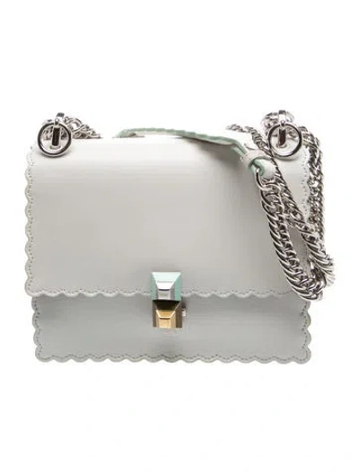 Pre-owned Fendi Leather Kan I In White