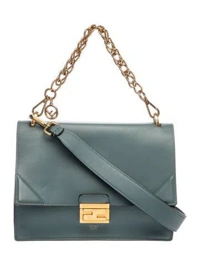 Pre-owned Fendi Leather Kan U In Blue