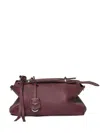 Fendi Leather Keyring Charm Tote Bag In Burgundy