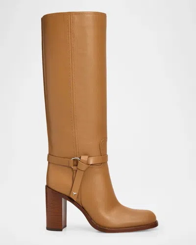 Fendi Leather Knee-high Boots In Brown