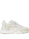 Fendi Flow Sneaker In White Mesh And Suede Women In Neutral