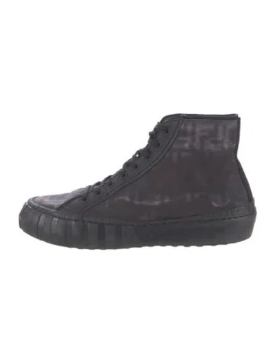 Pre-owned Fendi Leather Leather Trim Embellishment Lace-up Boots In Blue
