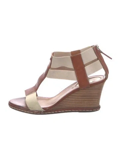 Pre-owned Fendi Leather Leather Trim Embellishment Sandals In Brown